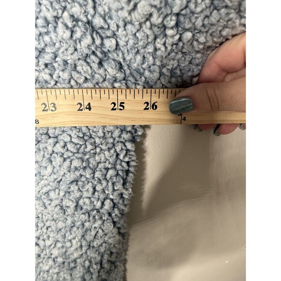 True Grit Pullover Sweater Mens 2XL Blue Fuzzy Quarter Zip Sherpa Fleece Cozy - Picture 8 of 8